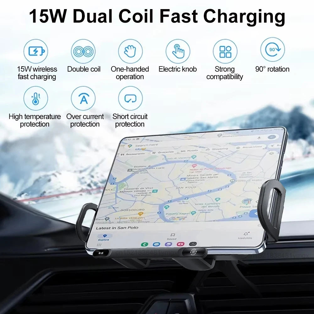 Wireless Charger for Samsung Dual Coil Fold Screen Screen Car Fast Charging Station For Samsung Galaxy Z Fold Flip 6 5 4