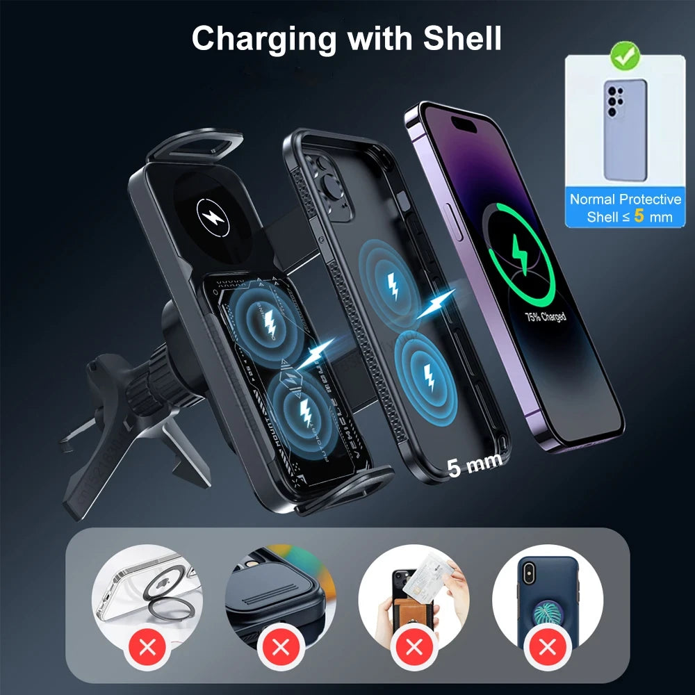 Wireless Charger for Samsung Dual Coil Fold Screen Screen Car Fast Charging Station For Samsung Galaxy Z Fold Flip 6 5 4