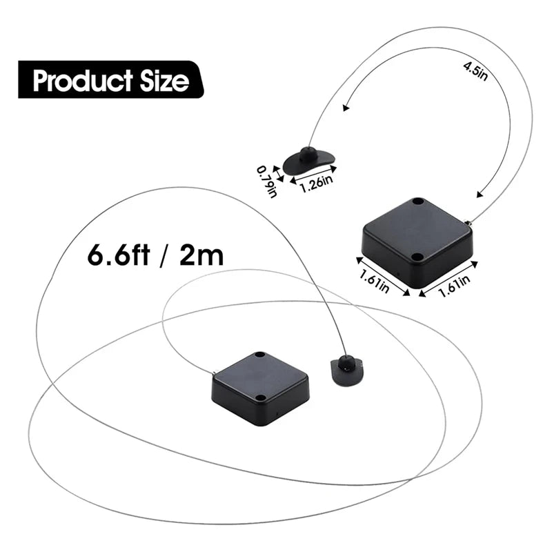 6.5Ft Remote Control Tether Telescopic Security Cable Retractable Safety Lock Remote Control Holder Lock Anti Theft Anti