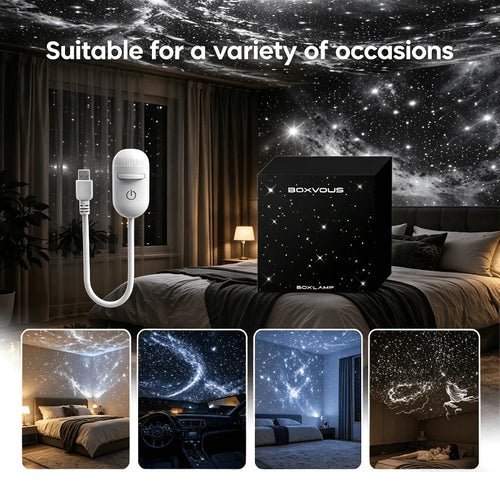 2-In-1 HD Galaxy Star Night Sky Projector Light With Sliding Films USB Power For Bedroom Decor Rotating Dynamic Visual E