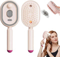 2026 Electric Steaming Hair Straightener Brush Electric Spray Air Cushion Massage Hair Brush Rechargeable Detangling Ste