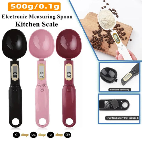 Mini Spoon Scale Digital Kitchen Scale Electronic LCD Food Scale 0.1-500g Cooking Flour Milk Coffee Powder Weight Measur