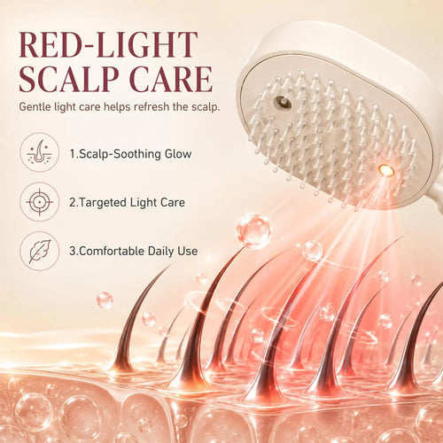 2026 Electric Steaming Hair Straightener Brush Electric Spray Air Cushion Massage Hair Brush Rechargeable Detangling Ste
